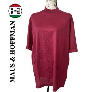 MAUS & HOFFMAN MOCK NECK SHIRT ROMANO MADE IN ITALY SZ L MINIMALIST QUIET LUXURY